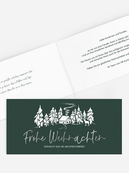 Geschäftliche Weihnachtskarte Frosty Forest