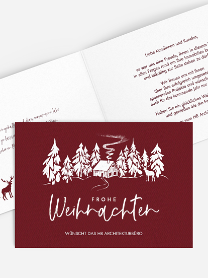 Geschäftliche Weihnachtskarte Frosty Forest