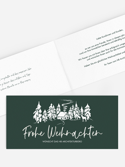 Geschäftliche Weihnachtskarte Frosty Forest