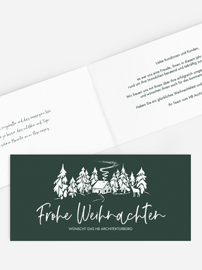 Geschäftliche Weihnachtskarte Frosty Forest