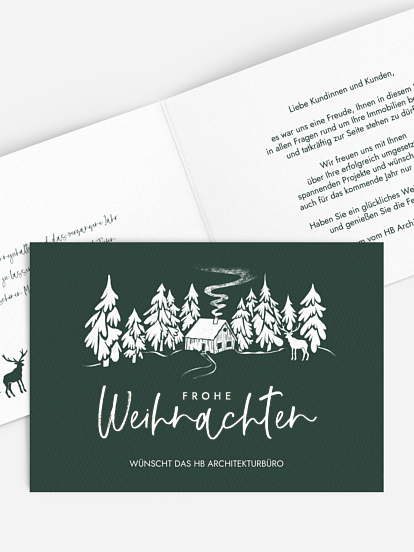 Geschäftliche Weihnachtskarte Frosty Forest