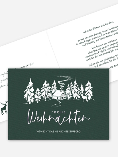 Geschäftliche Weihnachtskarte Frosty Forest