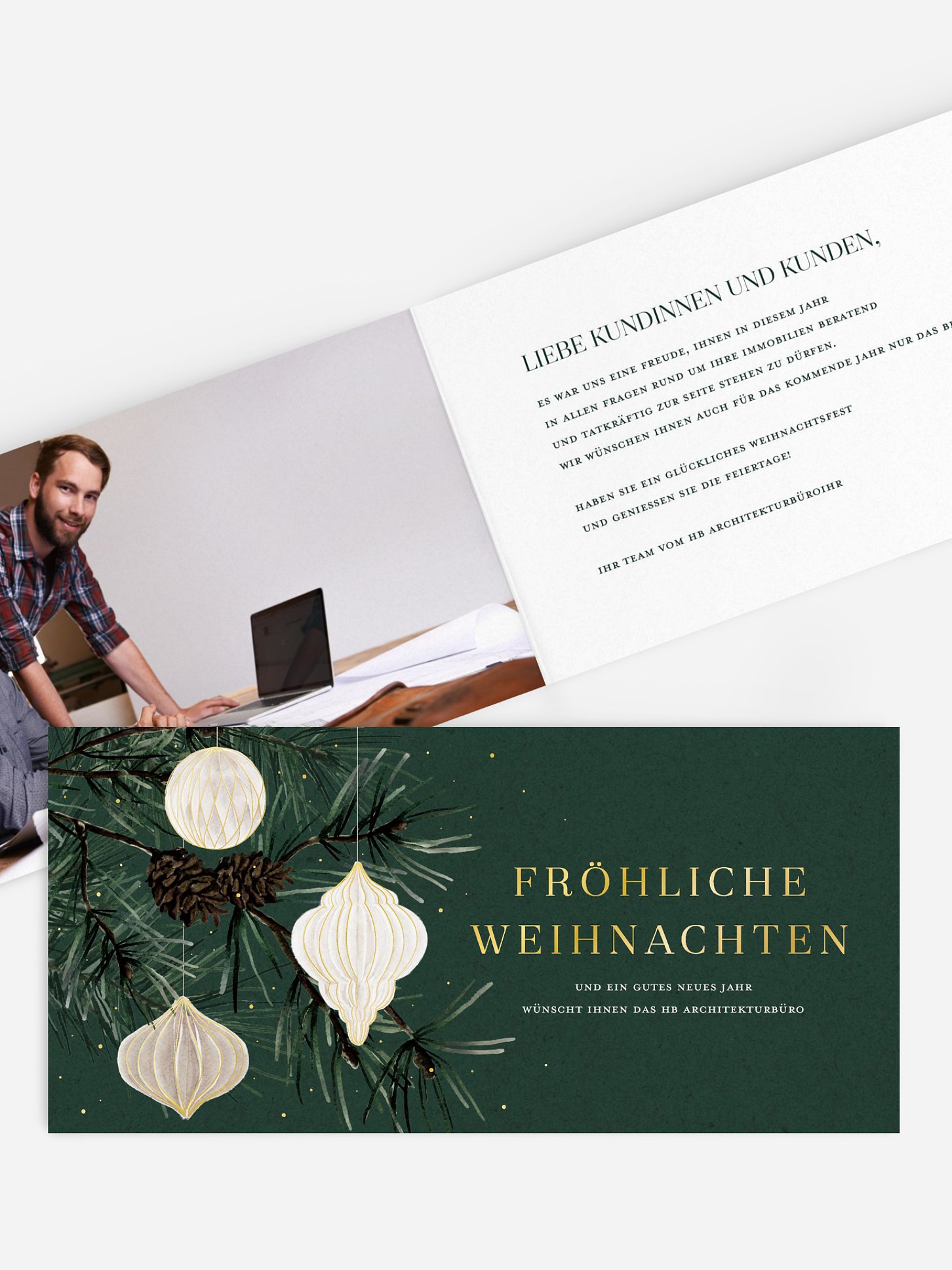 Geschäftliche Weihnachtskarte Paper Decor