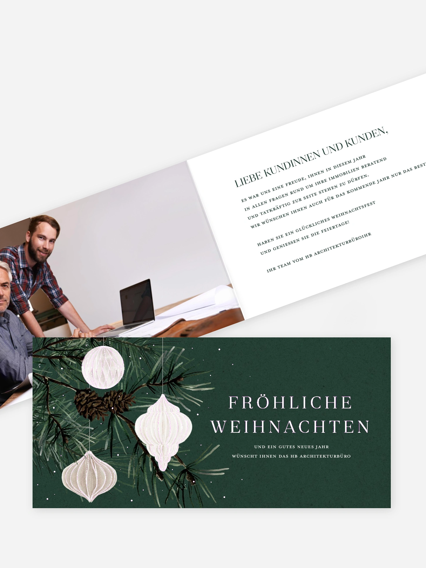 Geschäftliche Weihnachtskarte Paper Decor