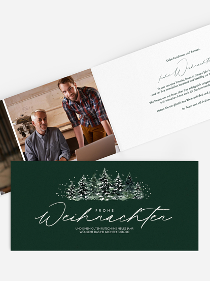 Geschäftliche Weihnachtskarte Festive Trees