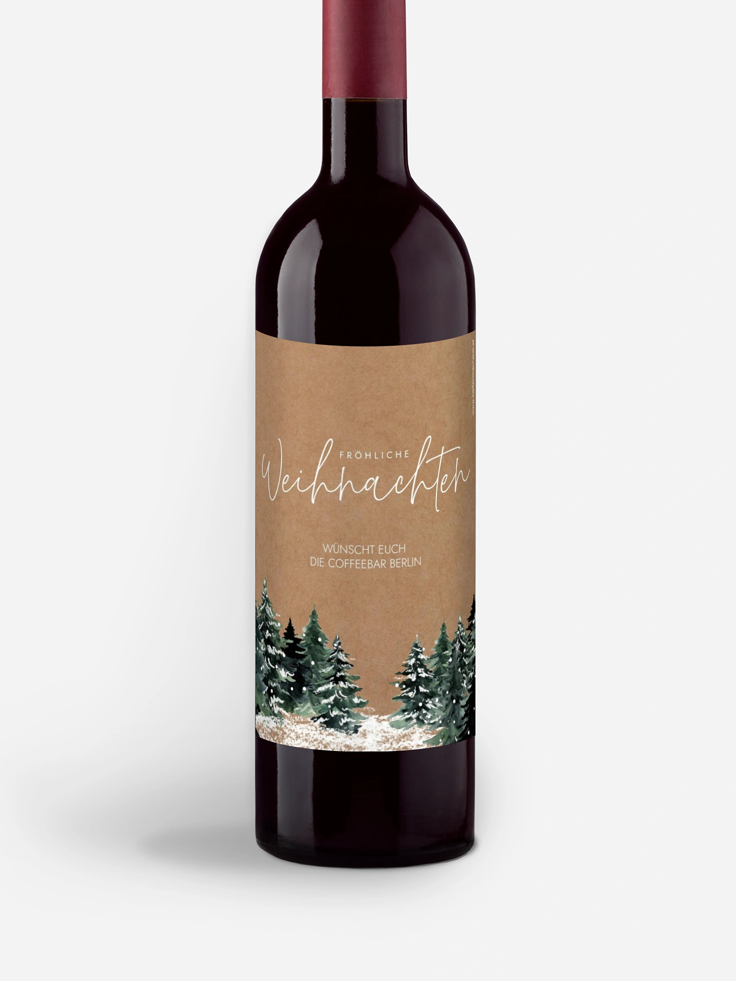 Flaschenetikett geschäftlich Wald Weihnacht