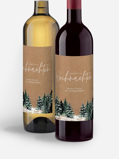 Flaschenetikett geschäftlich Wald Weihnacht
