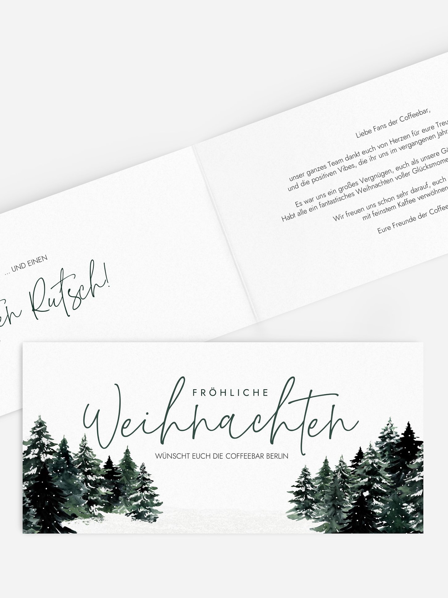Geschäftliche Weihnachtskarte Wald Weihnacht