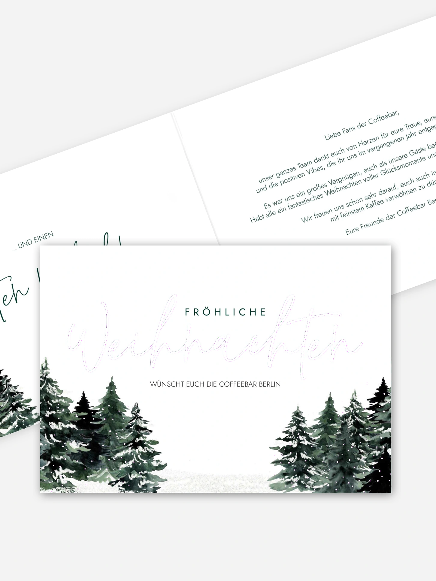 Geschäftliche Weihnachtskarte Wald Weihnacht