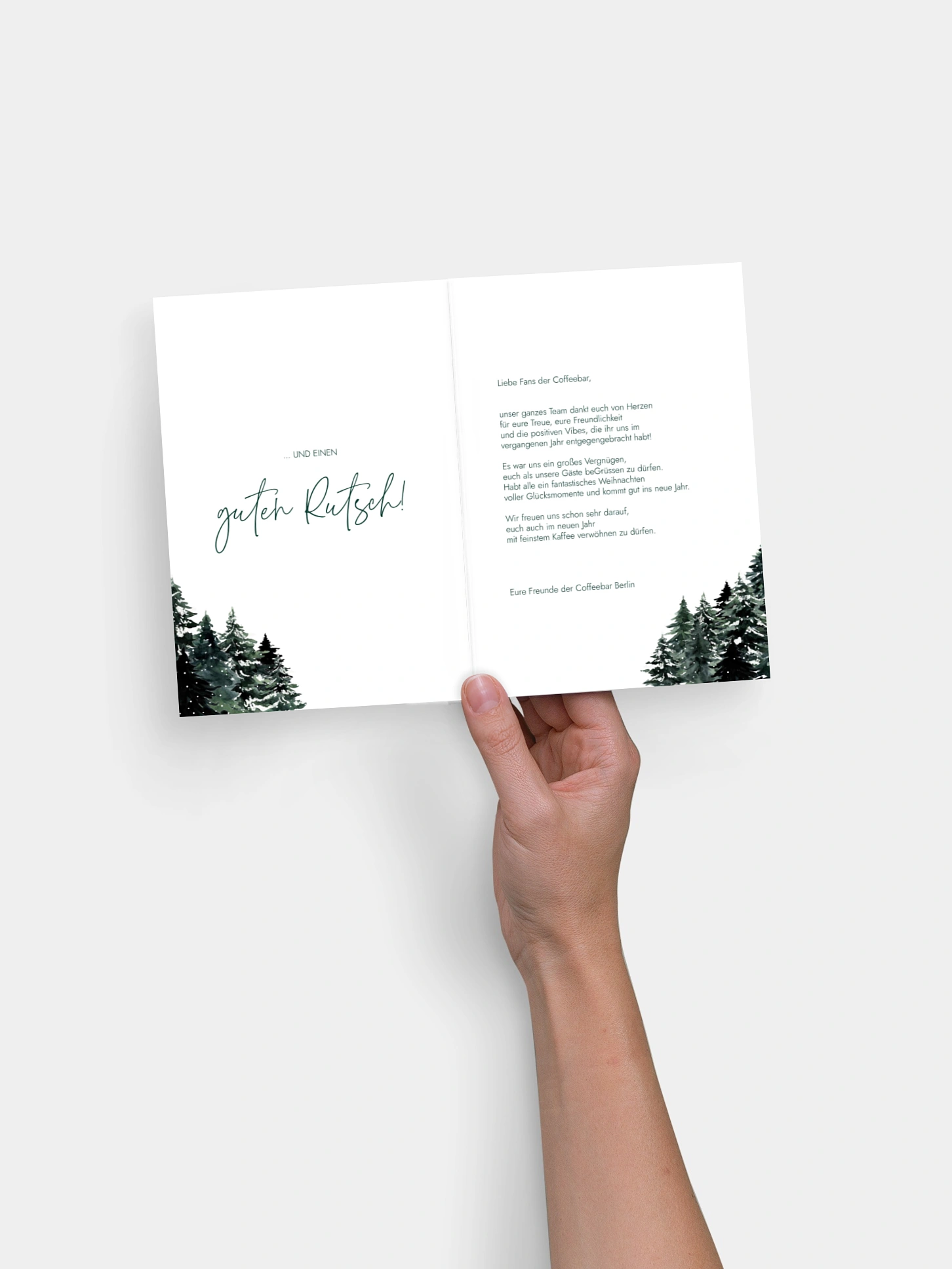 Geschäftliche Weihnachtskarte Wald Weihnacht
