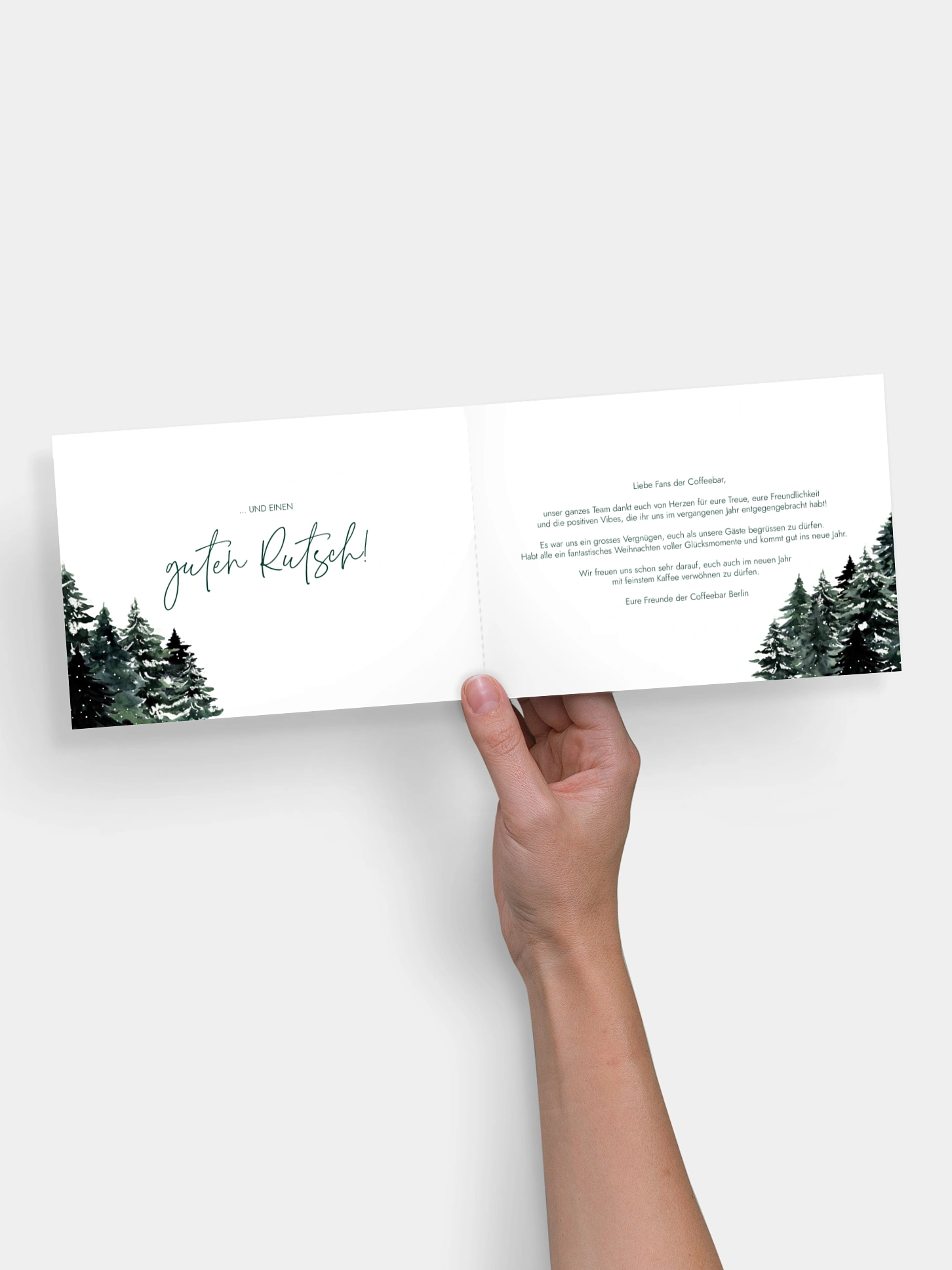 Geschäftliche Weihnachtskarte Wald Weihnacht