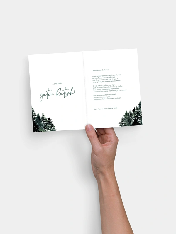 Geschäftliche Weihnachtskarte Wald Weihnacht