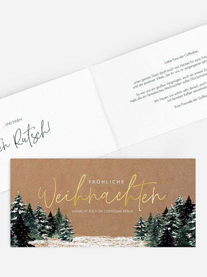 Geschäftliche Weihnachtskarte Wald Weihnacht