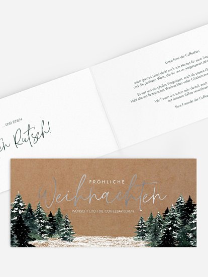 Geschäftliche Weihnachtskarte Wald Weihnacht
