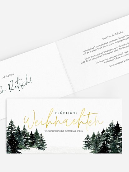 Geschäftliche Weihnachtskarte Wald Weihnacht