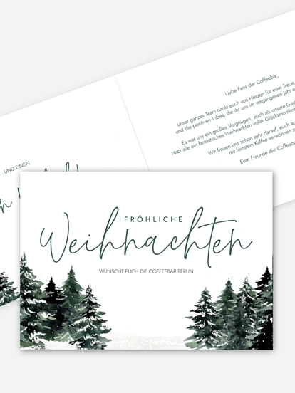 Geschäftliche Weihnachtskarte Wald Weihnacht
