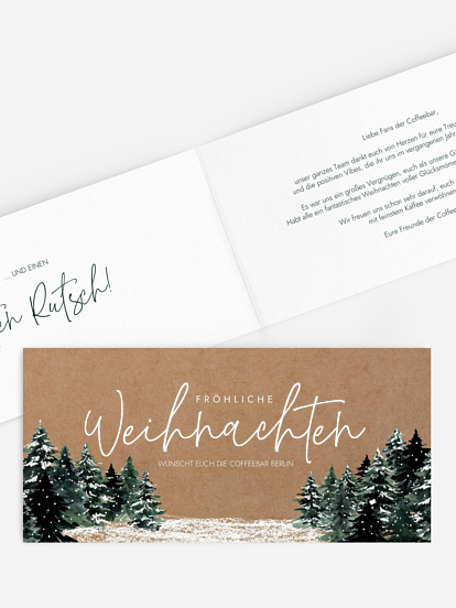 Geschäftliche Weihnachtskarte Wald Weihnacht