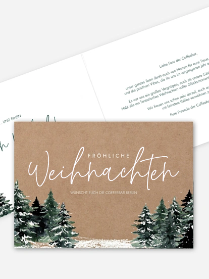Geschäftliche Weihnachtskarte Wald Weihnacht