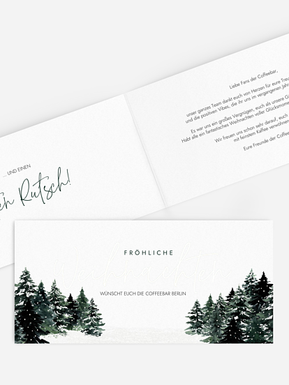 Geschäftliche Weihnachtskarte Wald Weihnacht