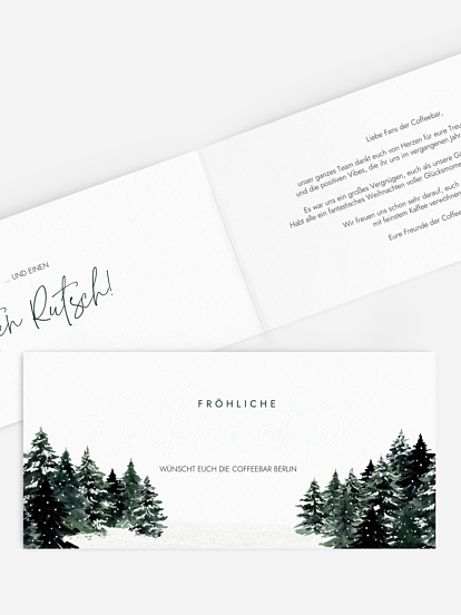 Geschäftliche Weihnachtskarte Wald Weihnacht