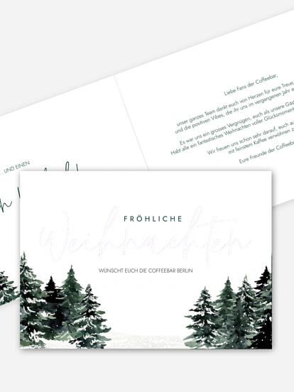 Geschäftliche Weihnachtskarte Wald Weihnacht
