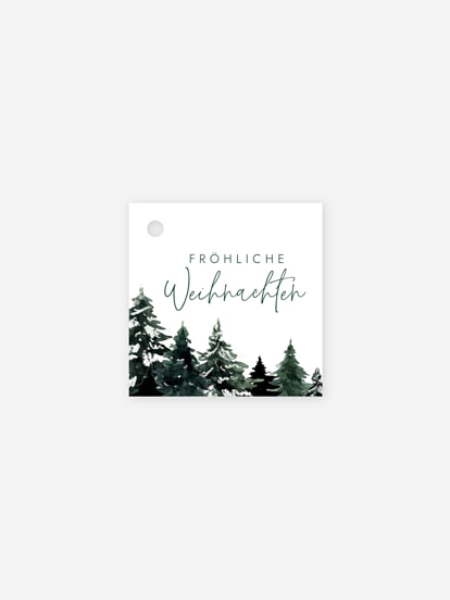 Geschenkanhänger Geschäftlich Wald Weihnacht