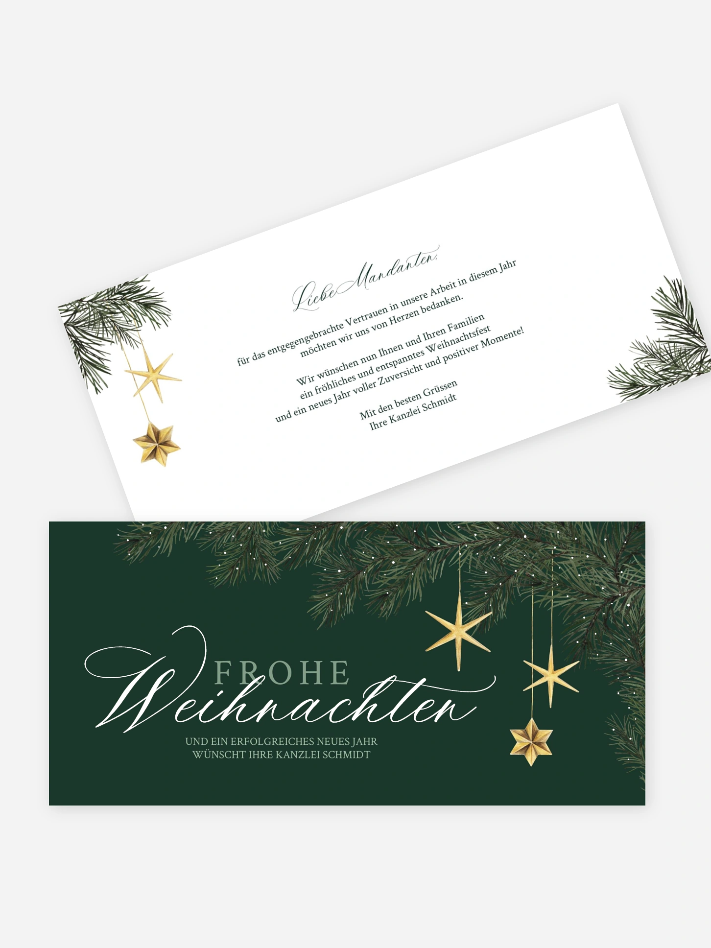 Geschäftliche Weihnachtskarte Festive Stars