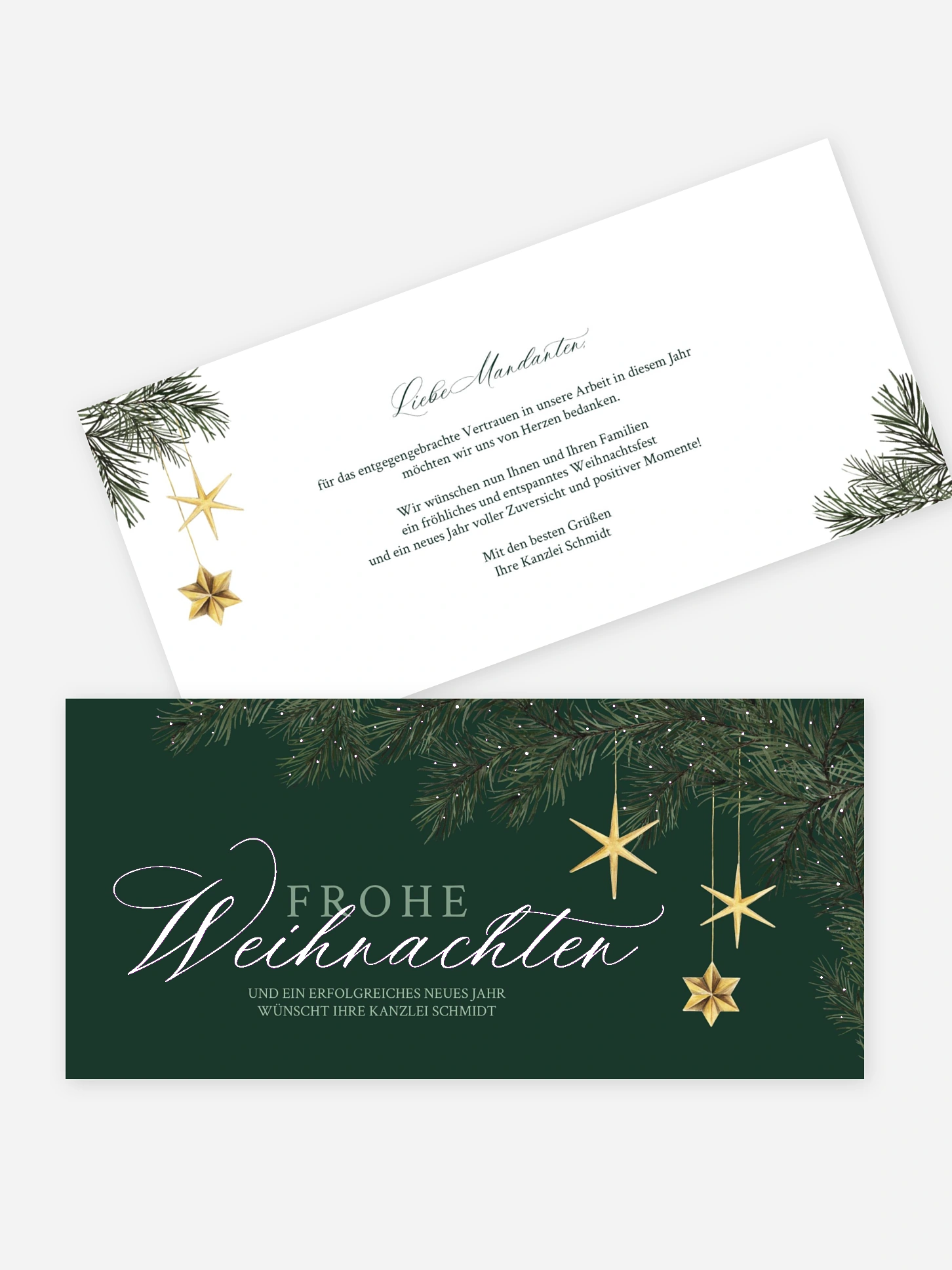 Geschäftliche Weihnachtskarte Festive Stars