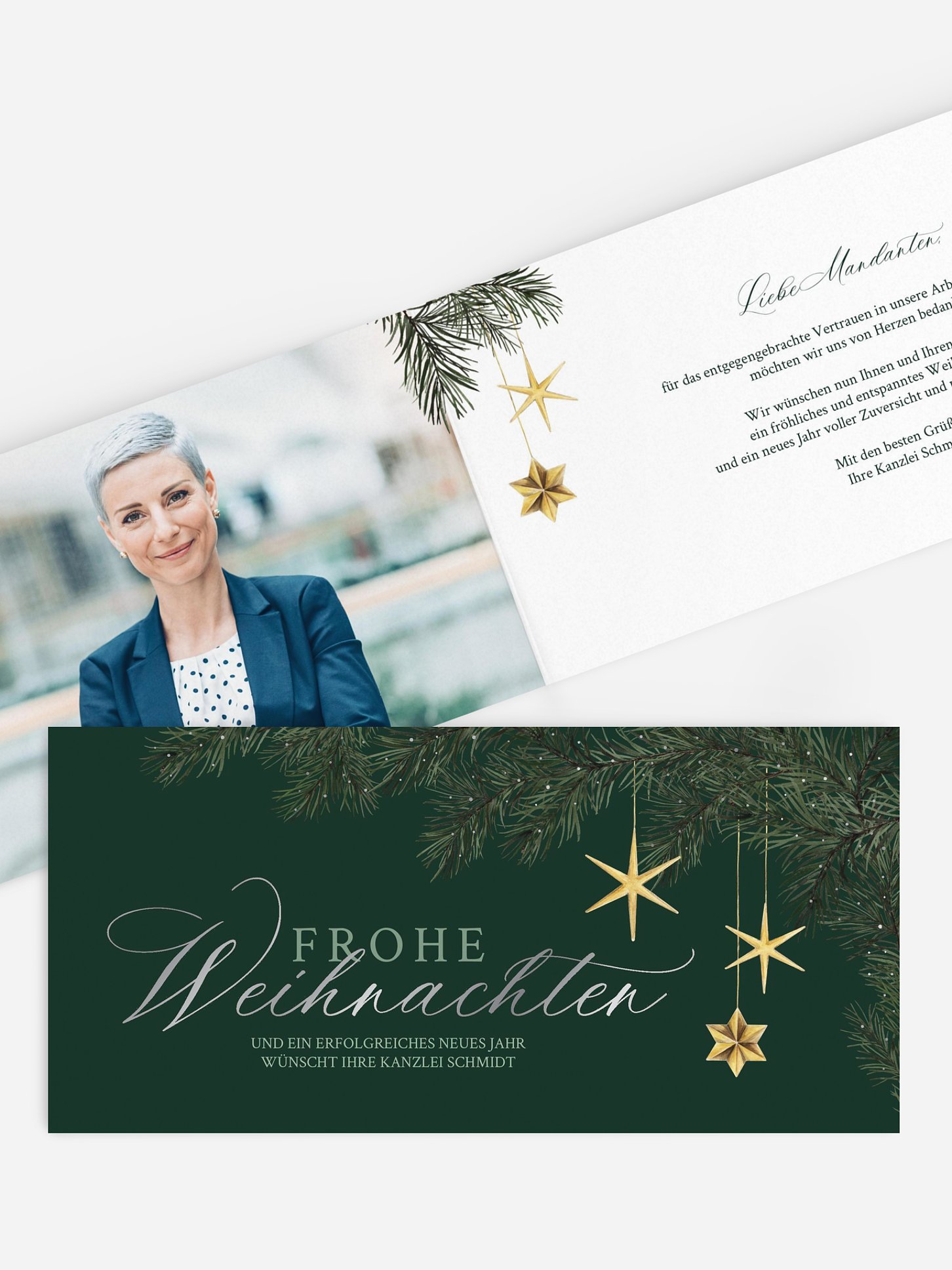 Geschäftliche Weihnachtskarte Festive Stars