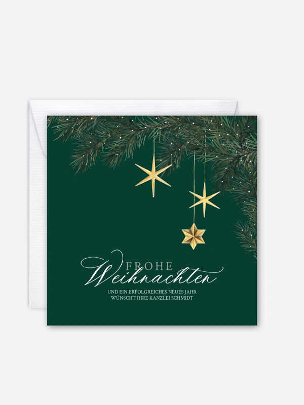 Geschäftliche Weihnachtskarte Festive Stars