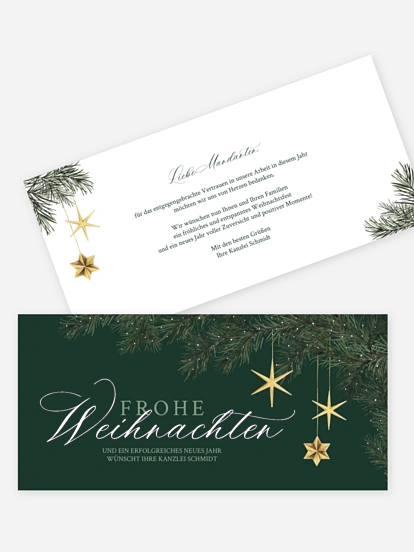 Geschäftliche Weihnachtskarte Festive Stars