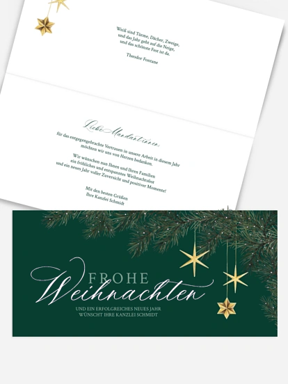 Geschäftliche Weihnachtskarte Festive Stars