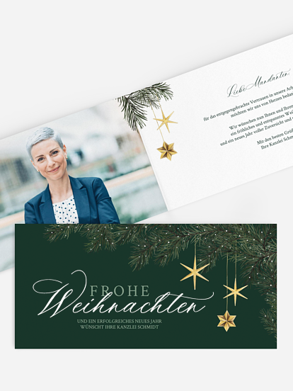 Geschäftliche Weihnachtskarte Festive Stars