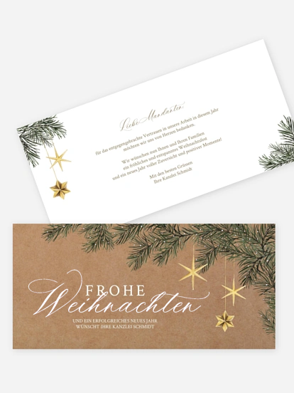 Geschäftliche Weihnachtskarte Festive Stars