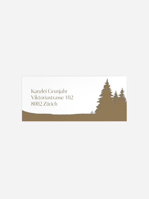 Absenderaufkleber geschäftl. Weihnachten Wilder Winter Kraftpapier