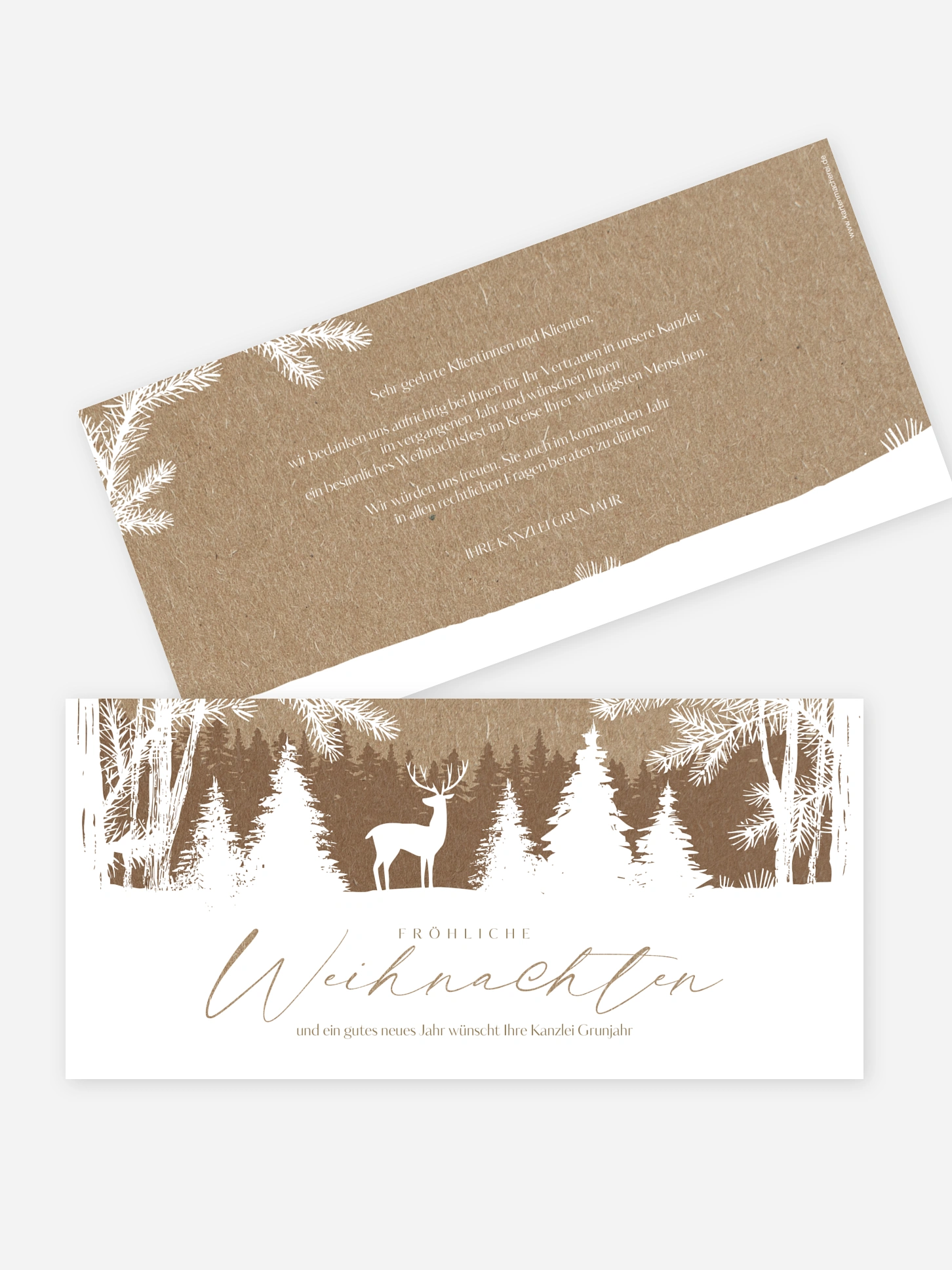 Geschäftliche Weihnachtskarte Wilder Winter Kraftpapier