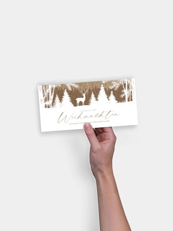 Geschäftliche Weihnachtskarte Wilder Winter Kraftpapier