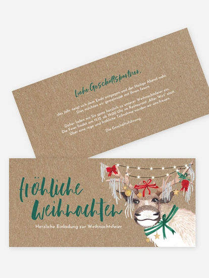 Weihnachtsfeier Christ-Mess Reindeer Kraftpapier
