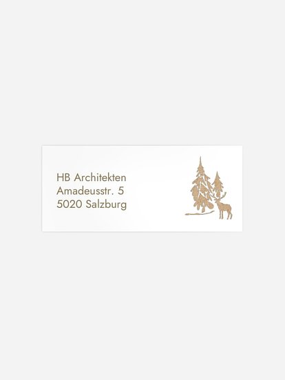 Absenderaufkleber geschäftl. Weihnachten Frosty Forest Kraftpapier