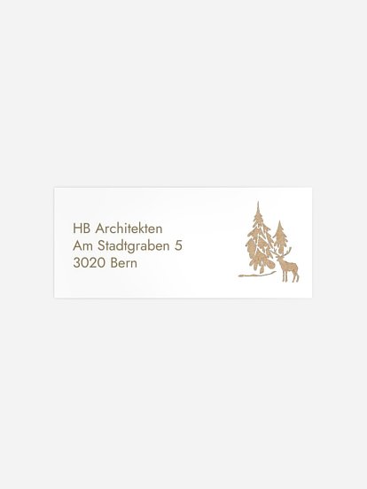 Absenderaufkleber geschäftl. Weihnachten Frosty Forest Kraftpapier