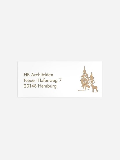 Absenderaufkleber geschäftl. Weihnachten Frosty Forest Kraftpapier