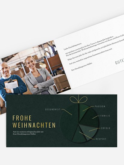 Spendenkarten Geschäftlich Bauble Chart