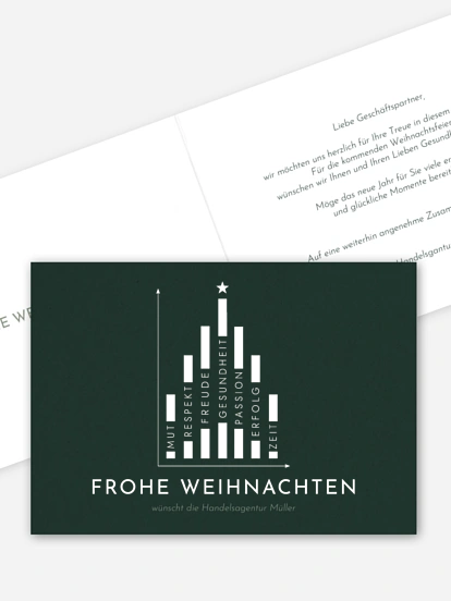 Geschäftliche Weihnachtskarte Wish Tree