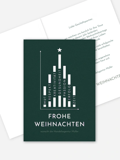 Geschäftliche Weihnachtskarte Wish Tree