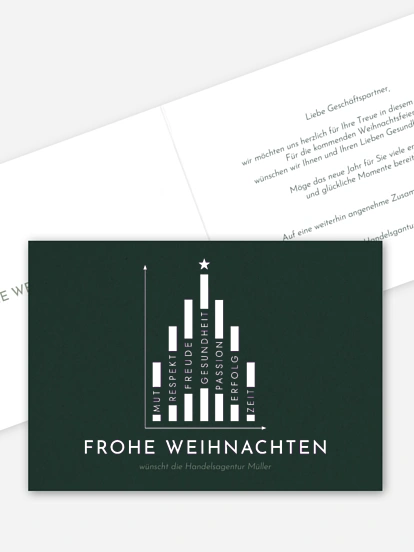 Geschäftliche Weihnachtskarte Wish Tree