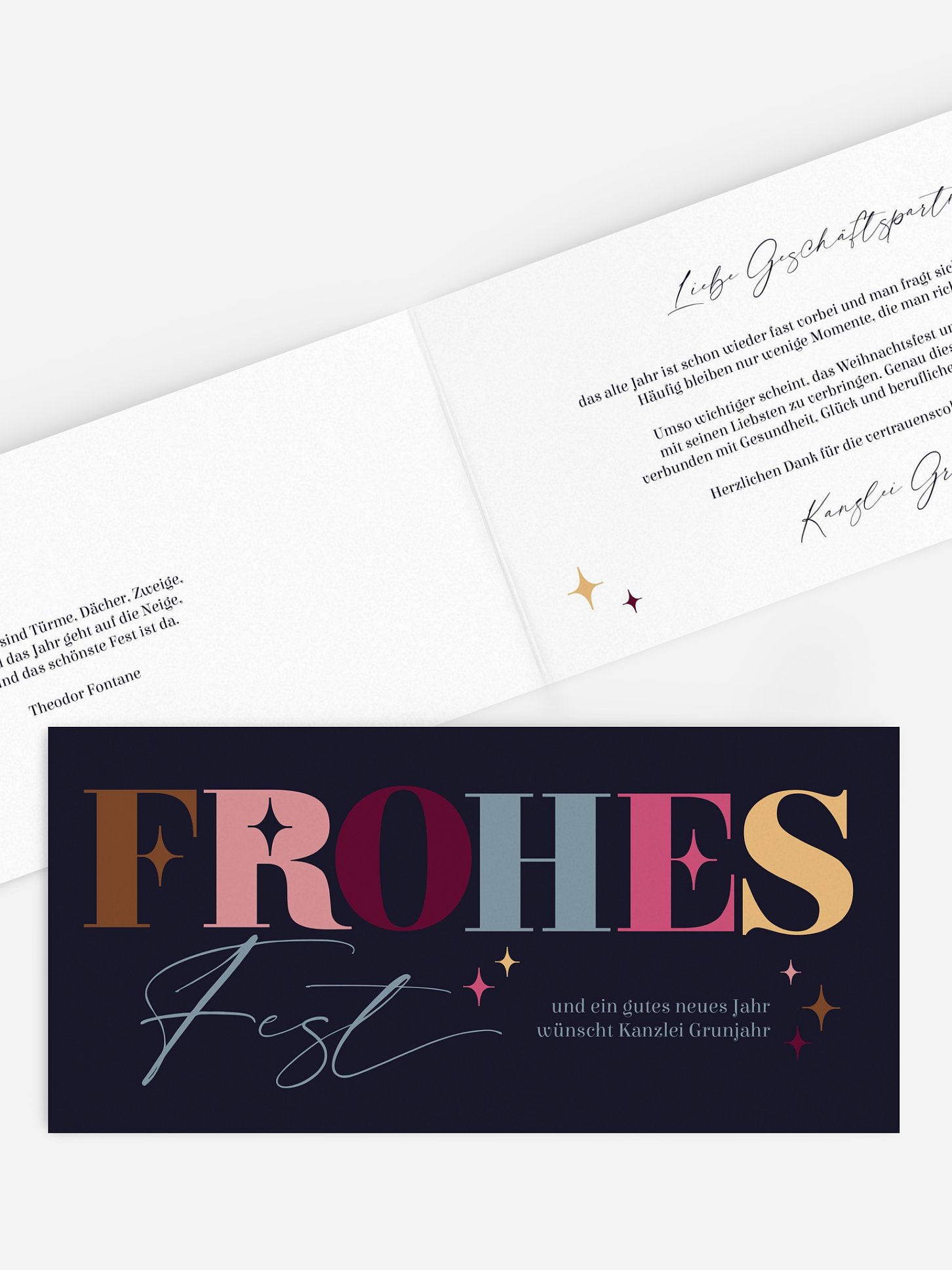 Geschäftliche Weihnachtskarte Bold Letters