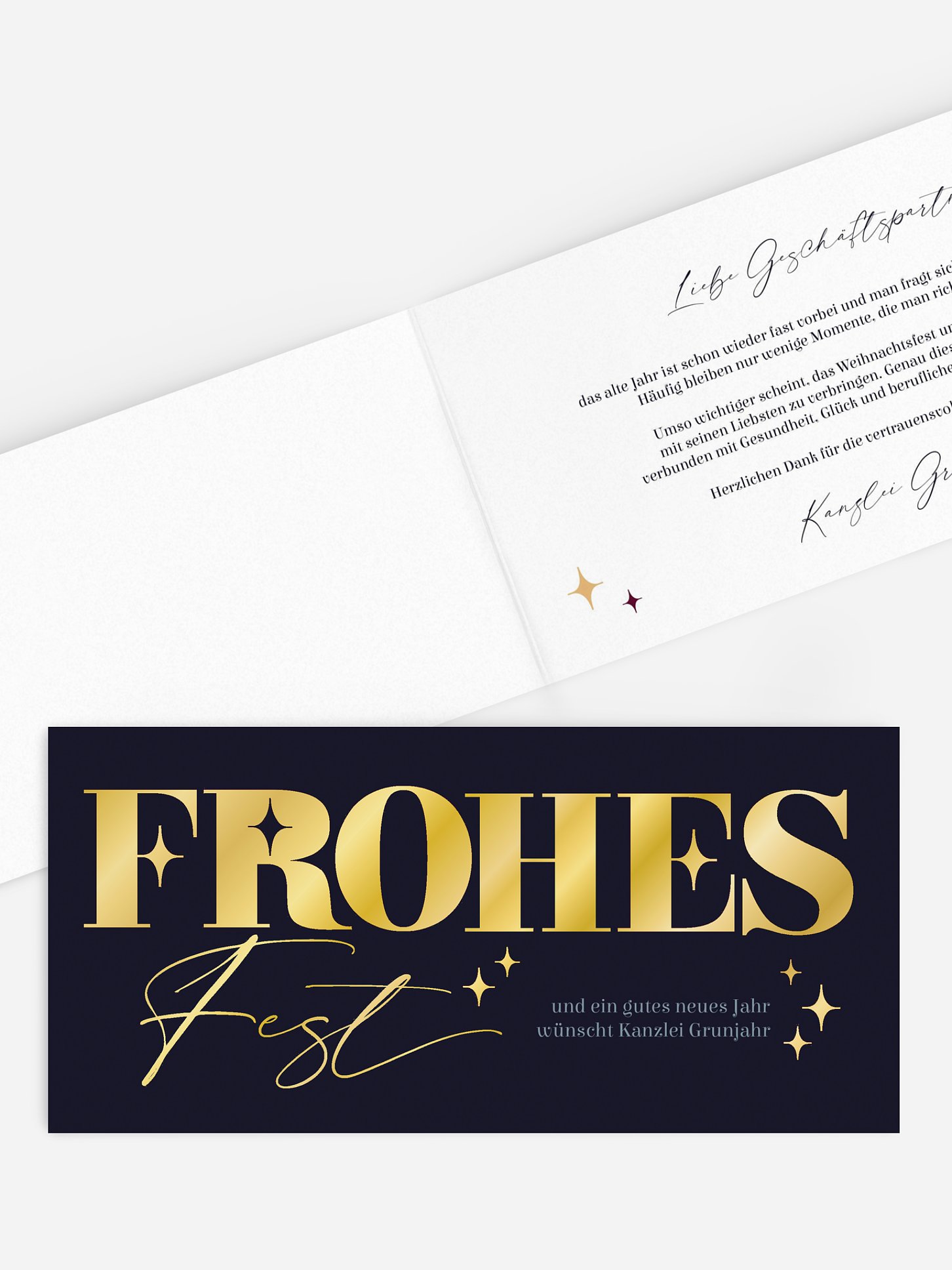 Geschäftliche Weihnachtskarte Bold Letters