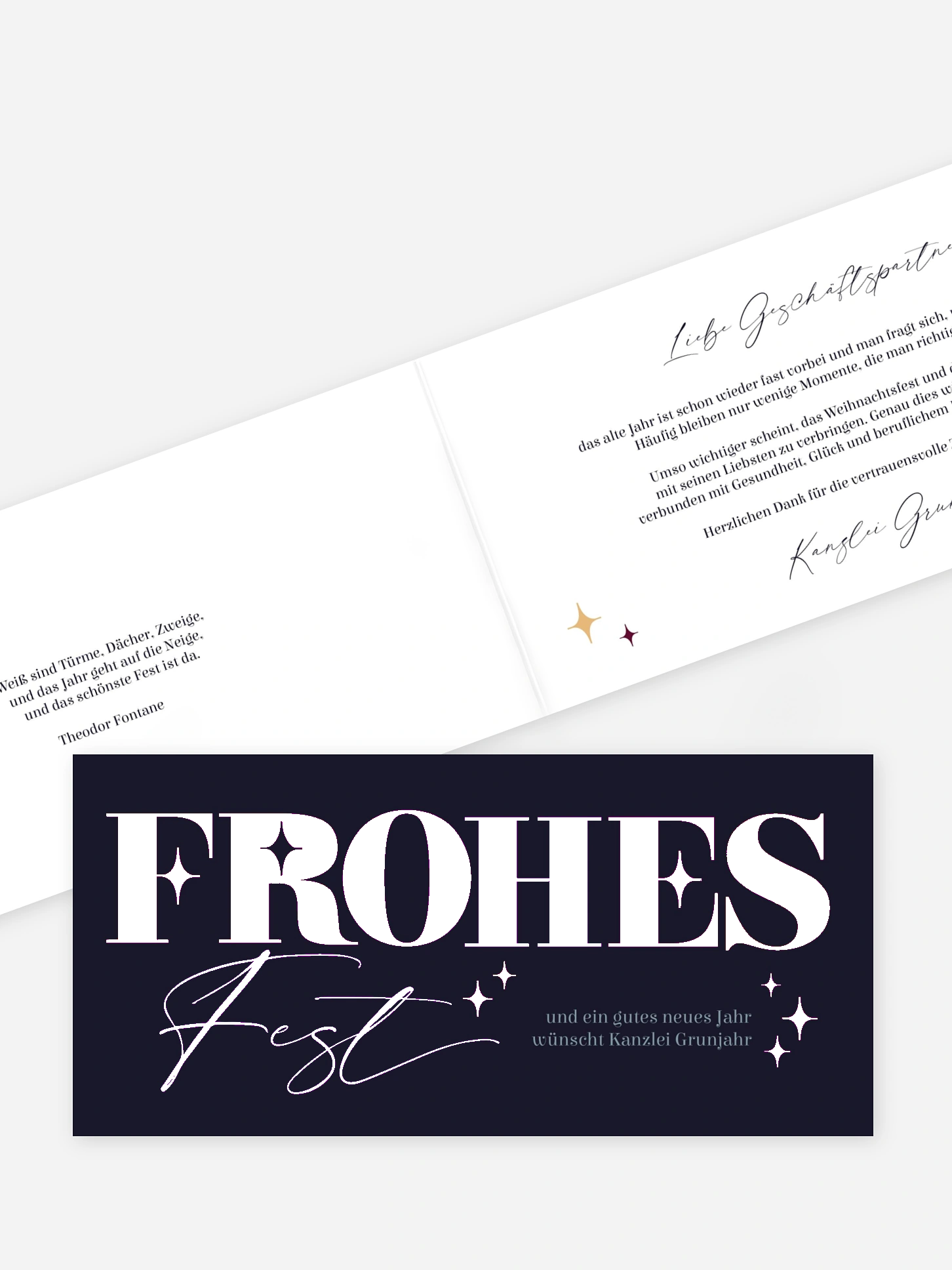 Geschäftliche Weihnachtskarte Bold Letters