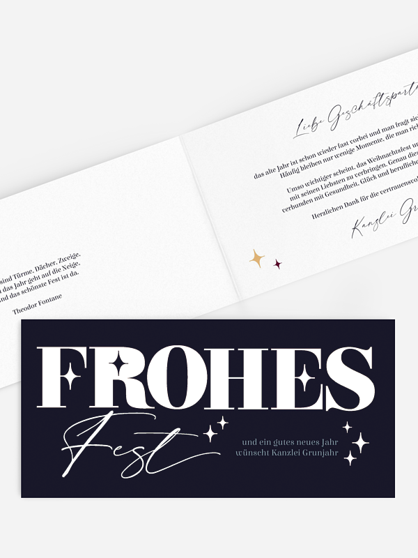 Geschäftliche Weihnachtskarte Bold Letters