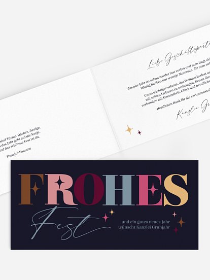 Geschäftliche Weihnachtskarte Bold Letters